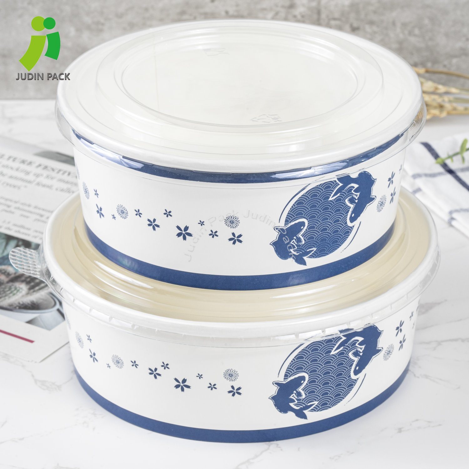 Buy Wholesale China Restaurant Disposable Custom Printed Food Containers  Take Away Biodegradable 390cc Paper Salad Bowl & Biodegradable Bowl at USD  0.01